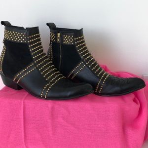 Anine Bing Charlie Boots - Gold Studs